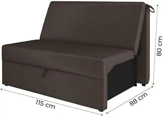 SOFÁ CAMA SEM BRAÇOS MALU MATRIX VELUDO MARROM - COMPRE HOJE E RECEBA AMANHÃ - Foto 4