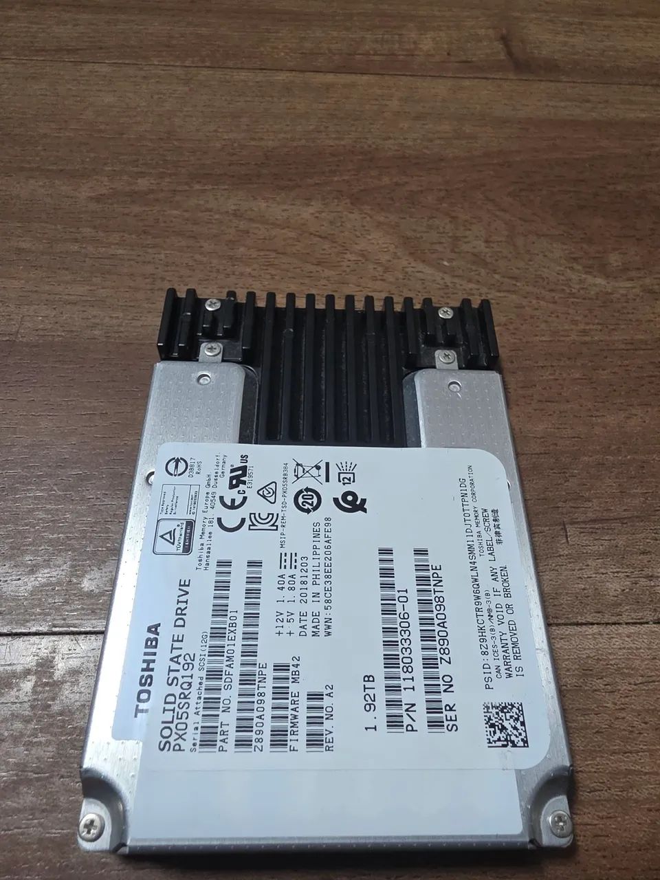 SSD SAS 1.92 TB MLC - TOSHIBA - PX05SRQ192 