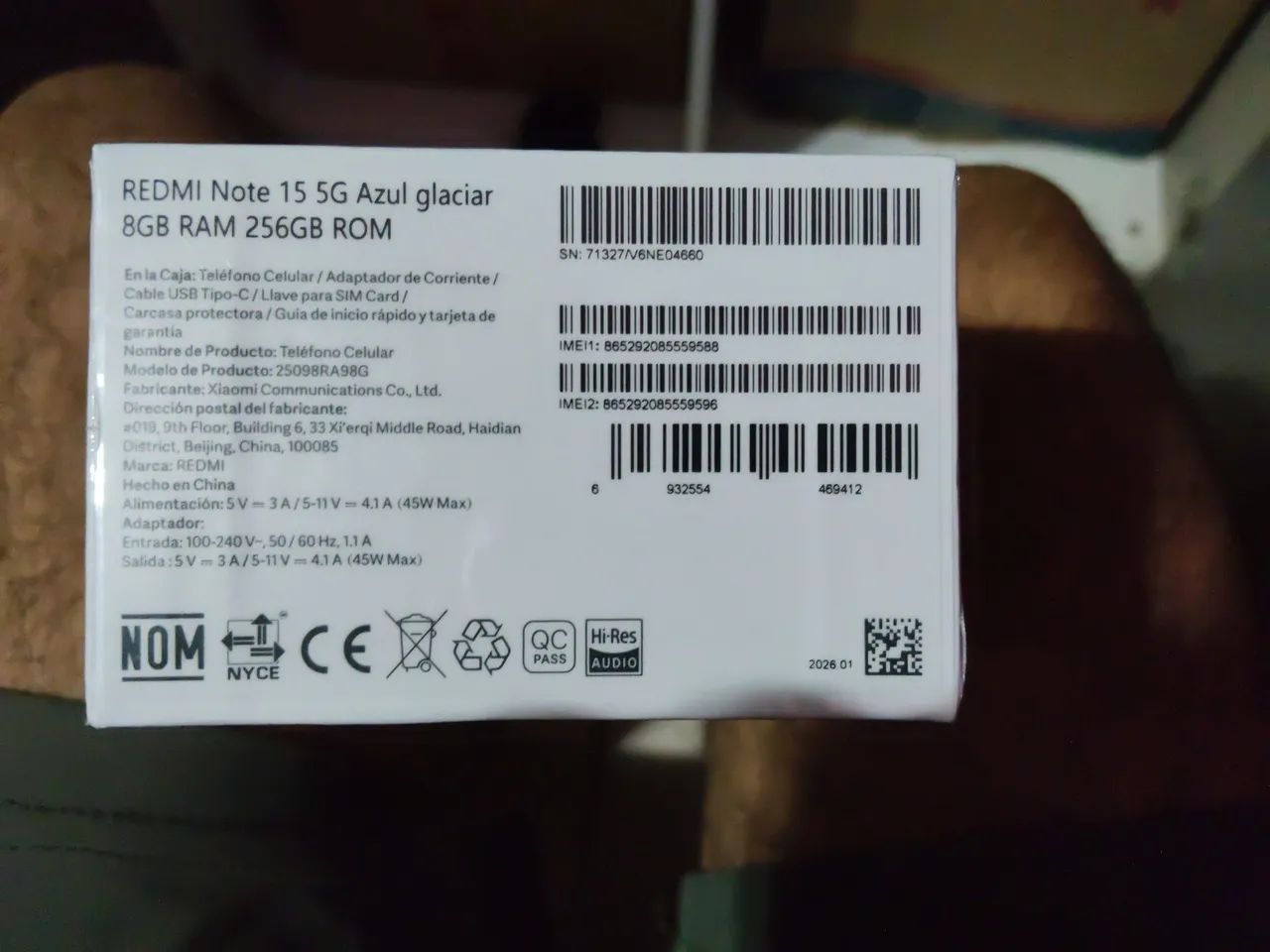 Xiaomi redmi note 15 5g 256 gigas