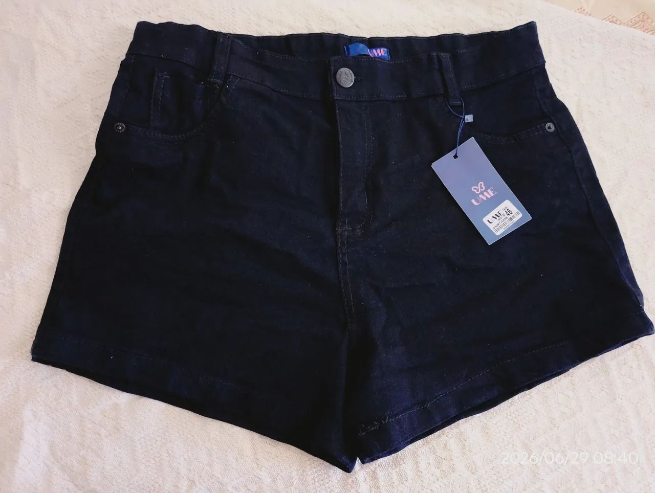 Short Jeans preto com Lycra 46 - novo - Foto 3