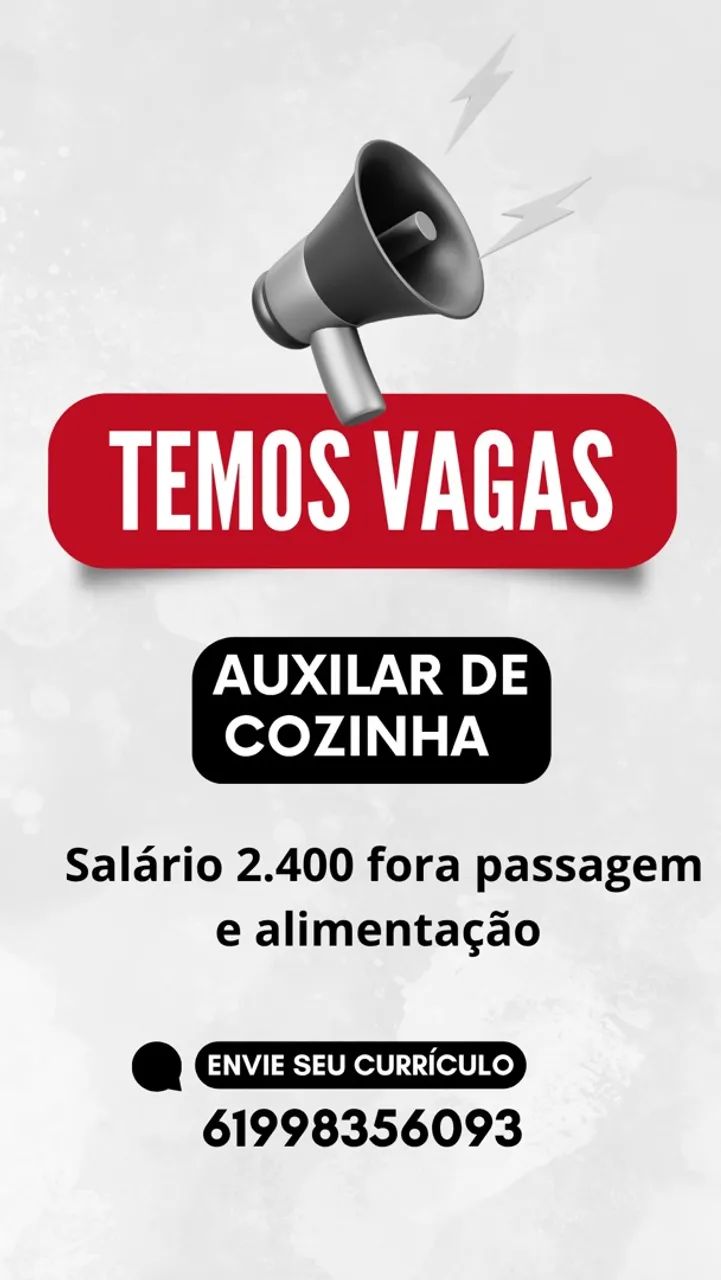Vaga para auxiliar de cozinha 