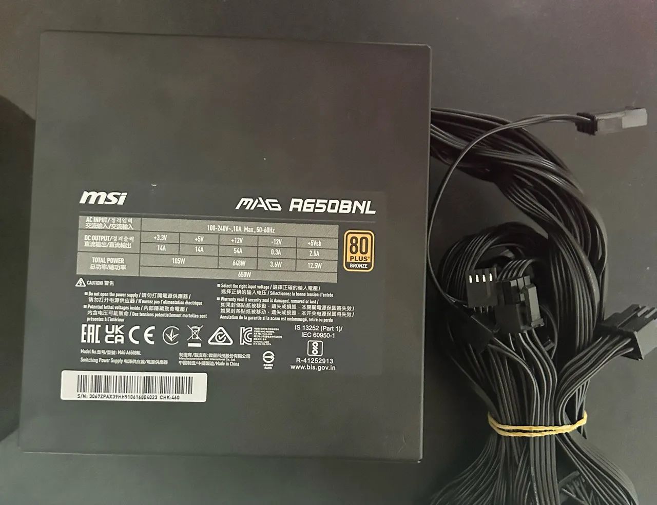 Fonte MSI 650W 80 plus bronze 