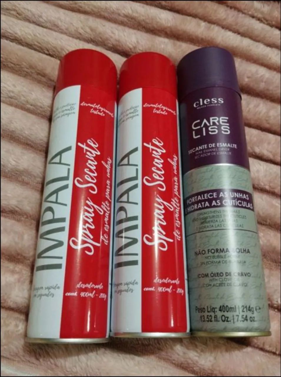 Kit secante de esmaltes - 2 Impala e 1 Care Liss, da Cless.