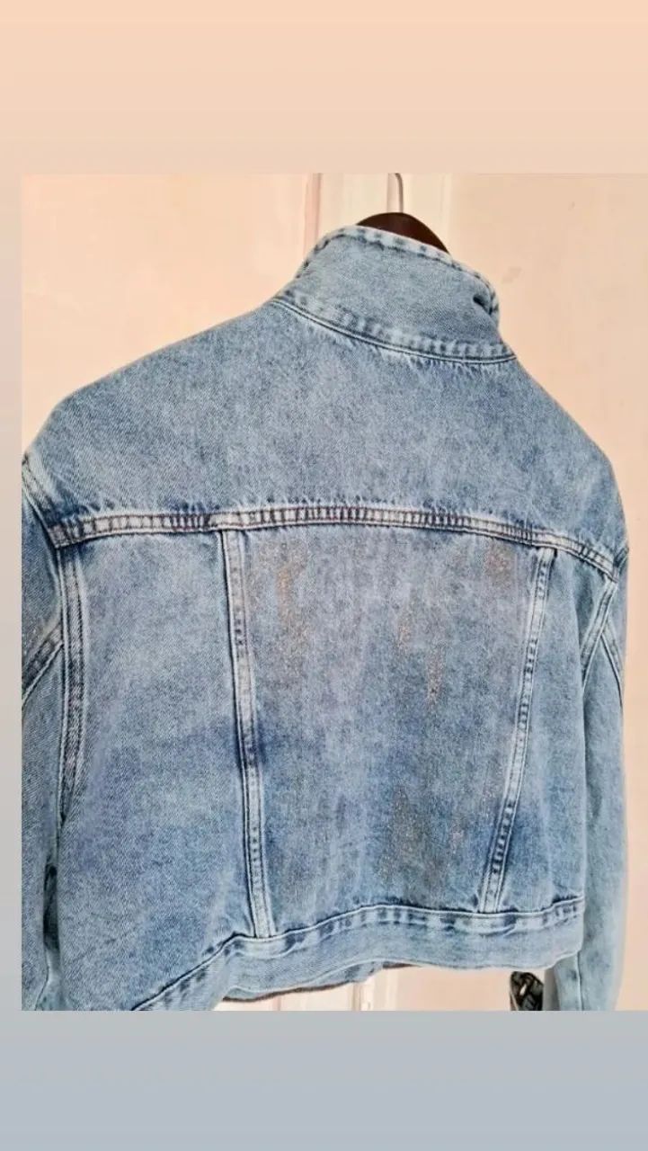 Jaqueta jeans strass Blue Mais tam M  - Foto 3