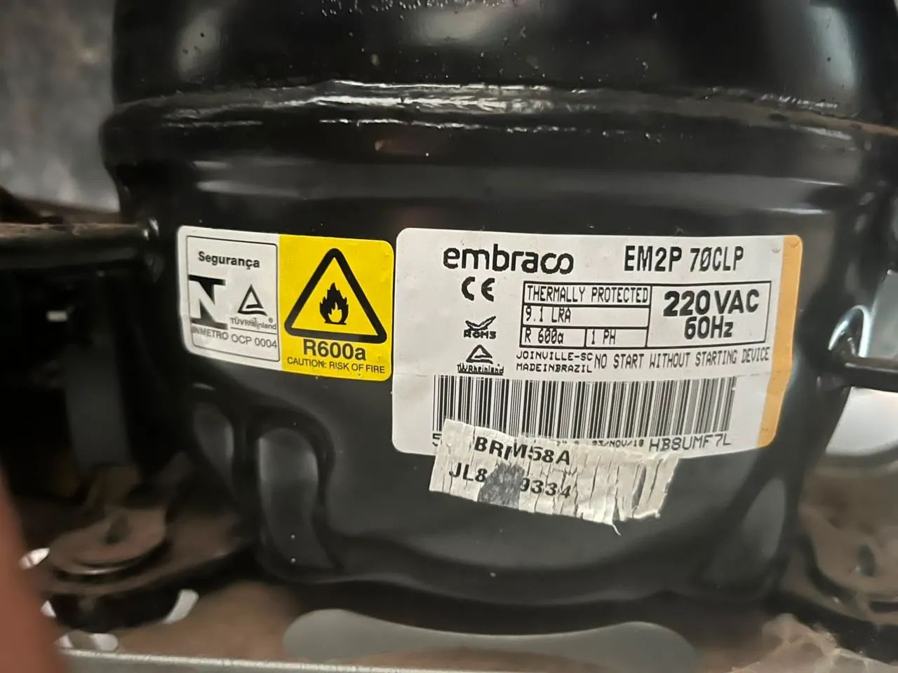 Motor de geladeira QUEIMADO
