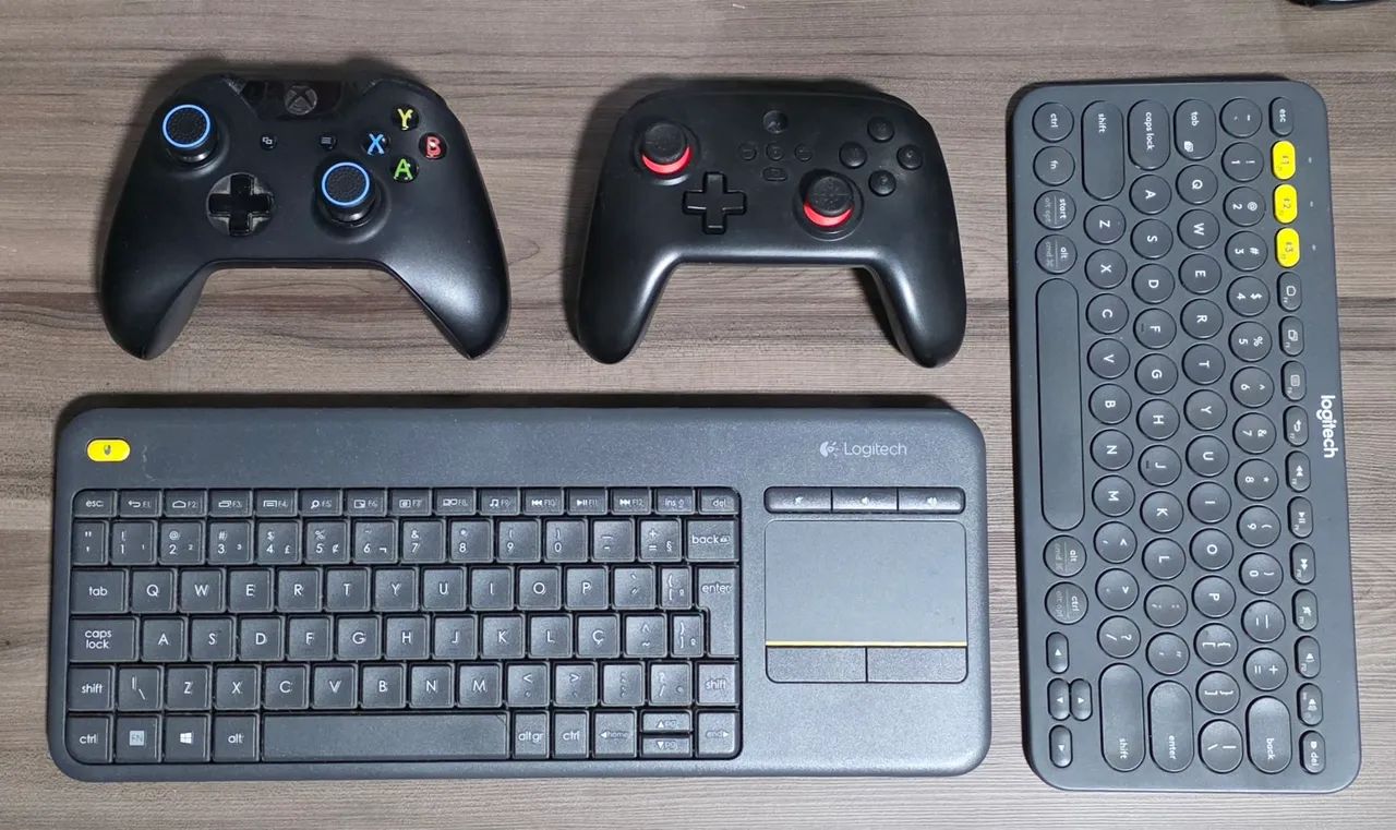 Teclado Logitech K380 e K400 Plus e Controles XBOX e 8Bitdo para PC Gamer USB / Bluetooth