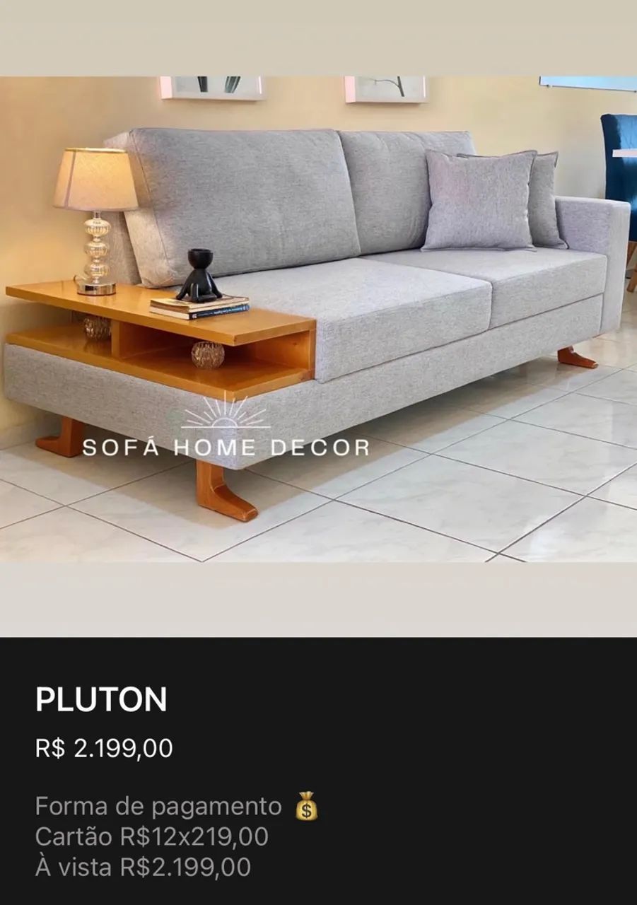 Sofá pluton mesinha lateral 