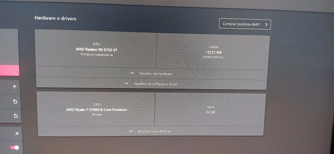 Placa de vídeo 6750xt