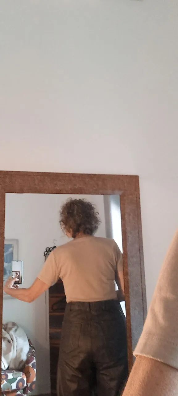 Calça em couro legítmo marrom G/GG - Foto 3