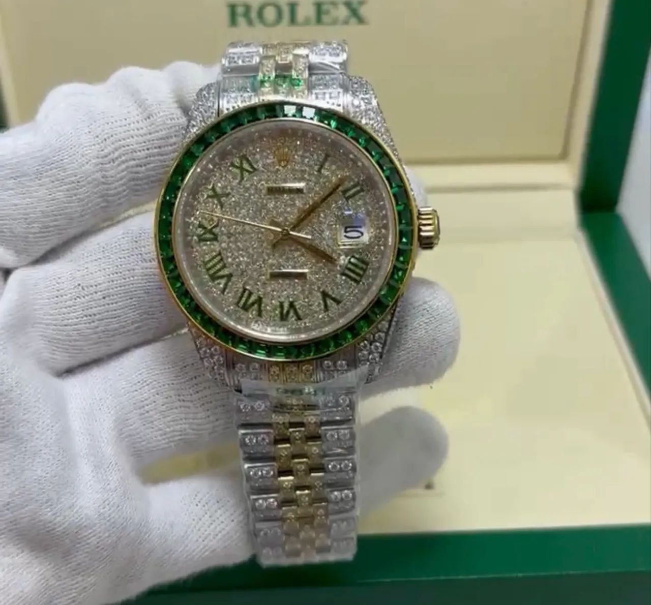 Relógio Rolex Unisex - Automático - Linha Super - Cravejado - Top 