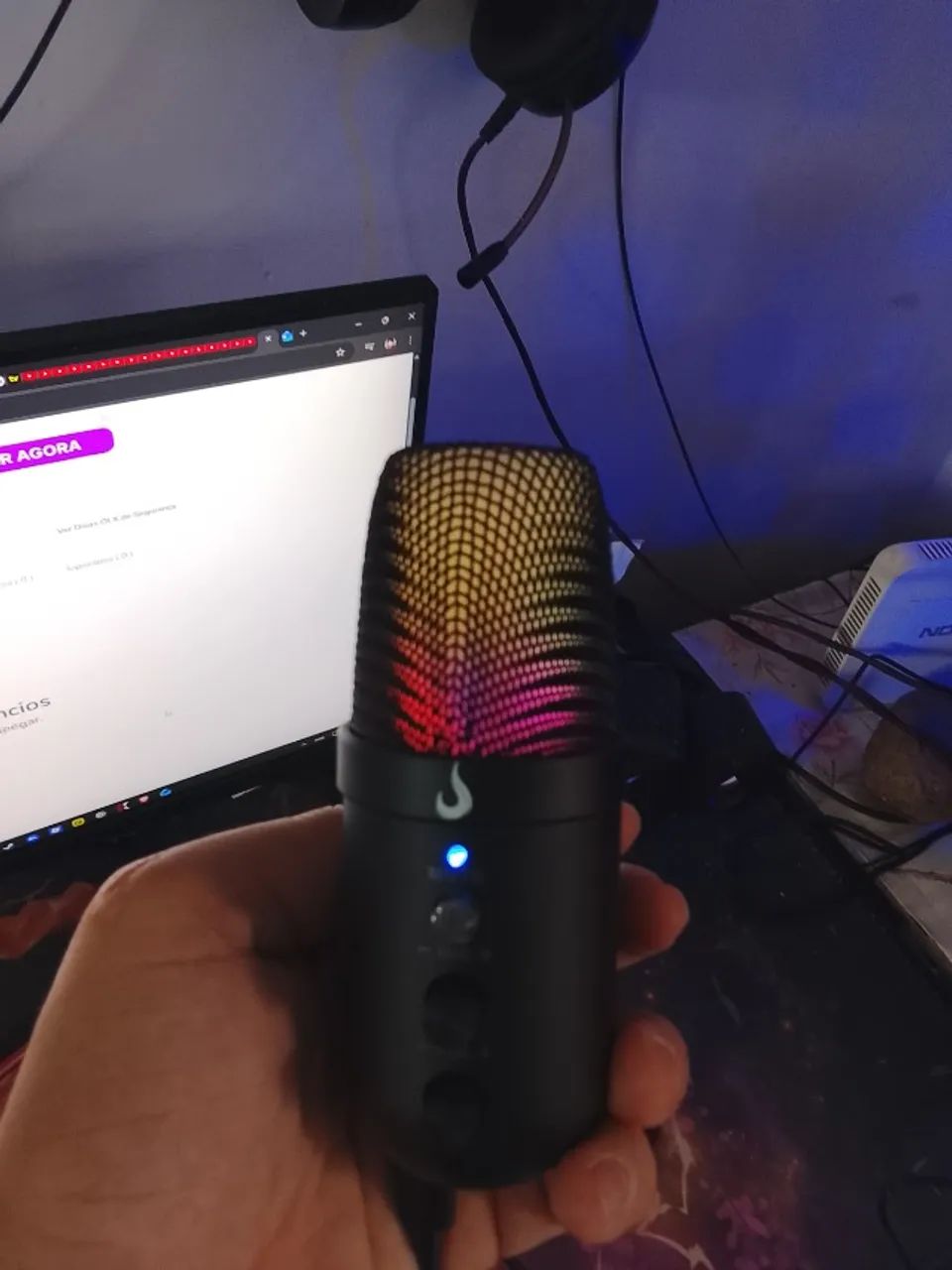 Microfone gamer RGB Elite 04 Black PRO - Foto 2