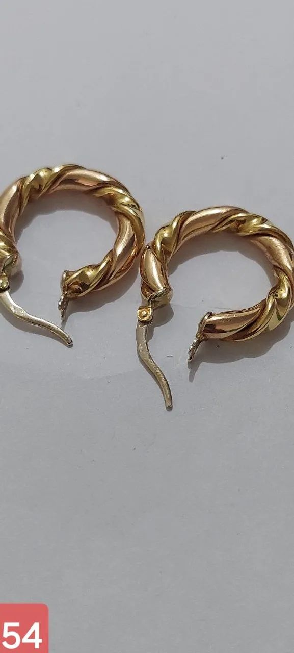 Brinco ouro argola tamanho moeda 25 centavos - Foto 2