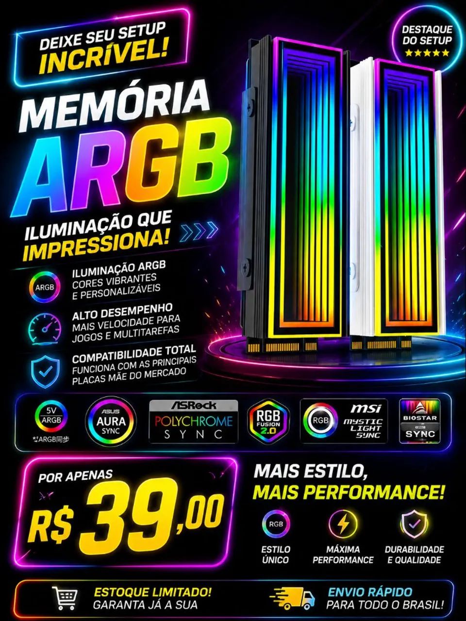 Dissipador argb nvme M2 