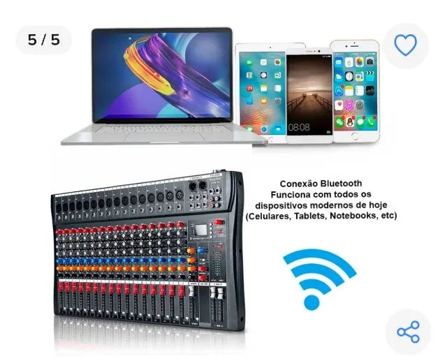 Mesa de Som 16 Canais Profissional Bluetooth  USB Interface Digital - Foto 6