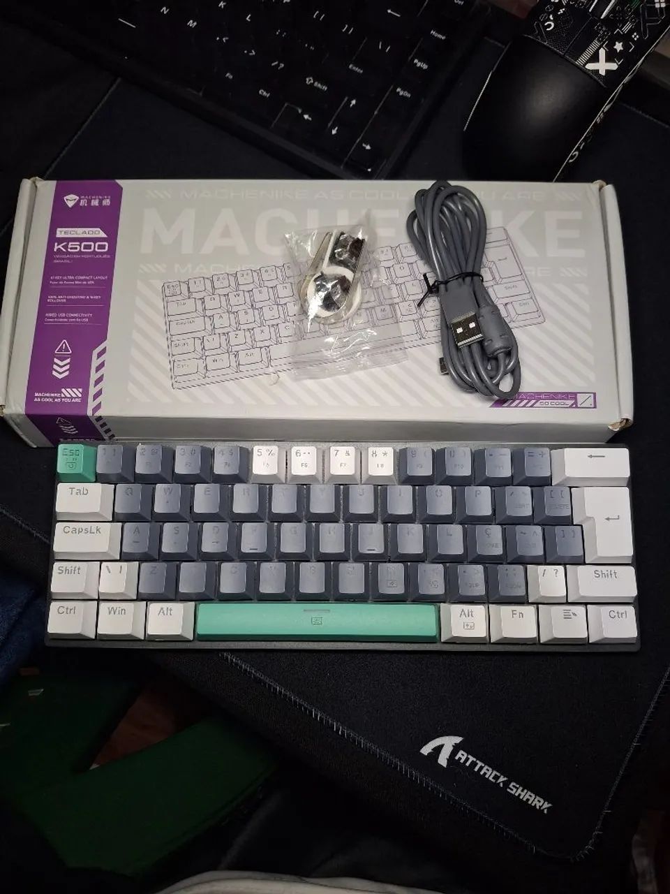 Teclado Mecânico Machenike K500B61 ABNT2 (Switch Marrom) - Foto 2