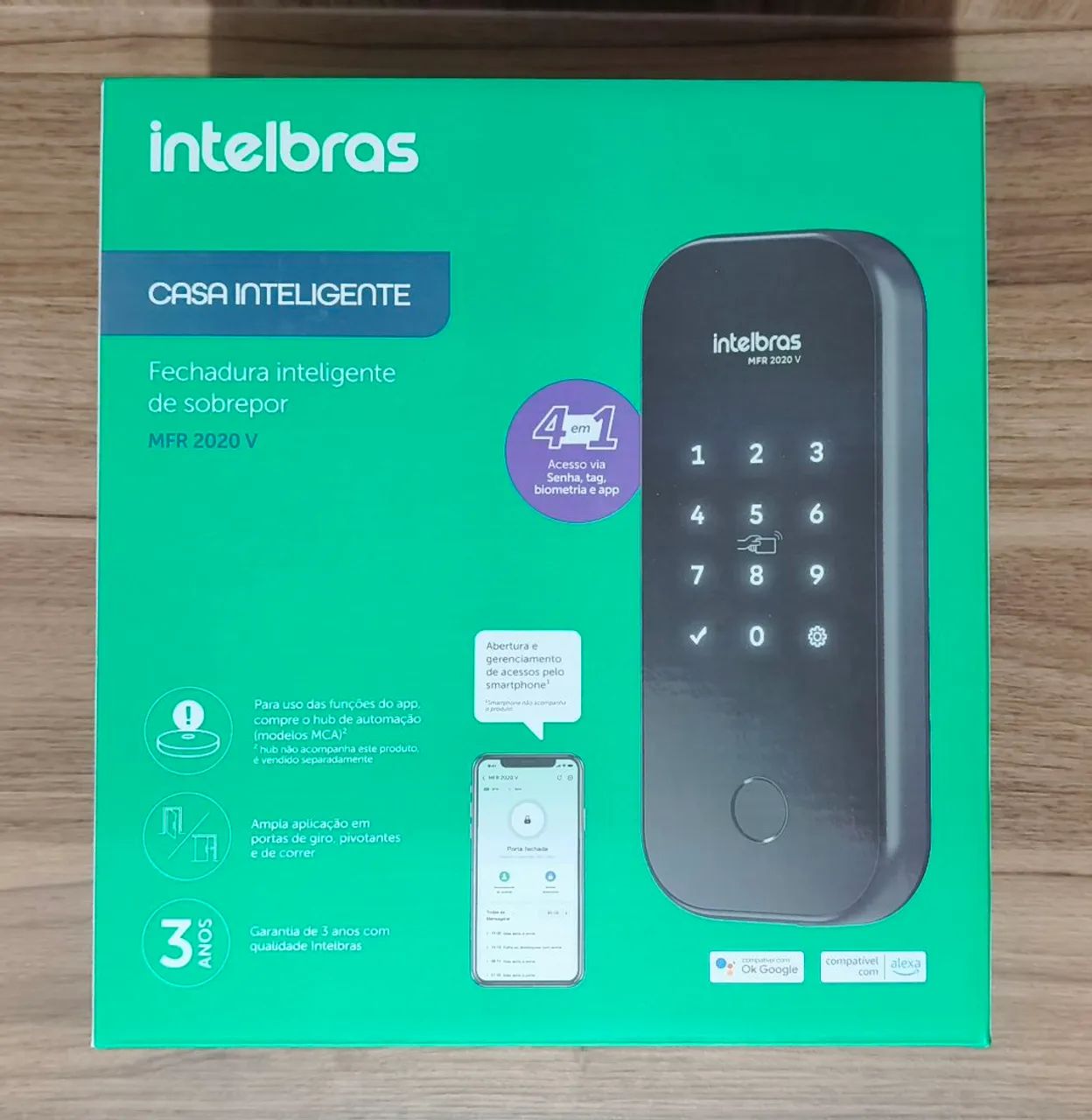 Fechadura inteligente de sobrepor Intelbras MFR 2020V