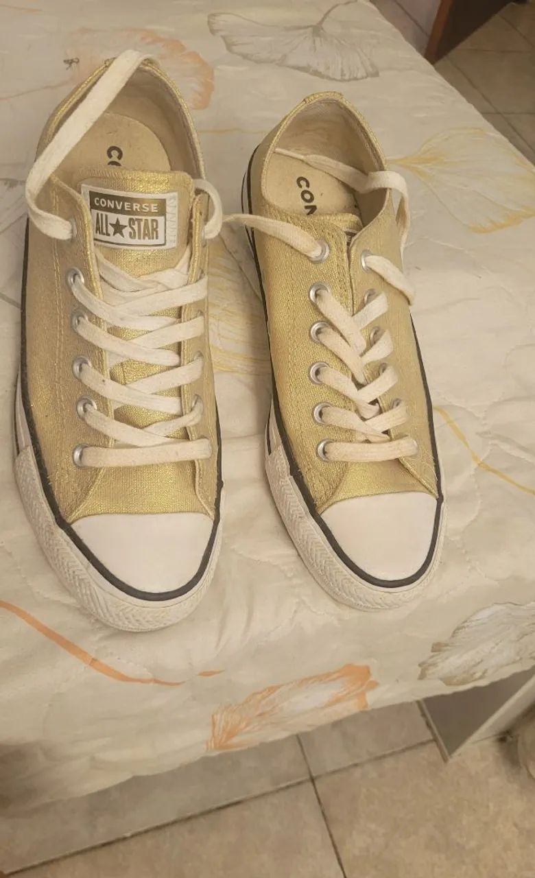 Tenis All Star converse, dourado, n 38 - Foto 2
