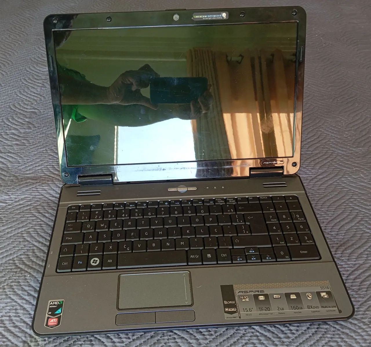 NOTEBOOK ACER 160GB, 3GB RAM, TELA 15,6