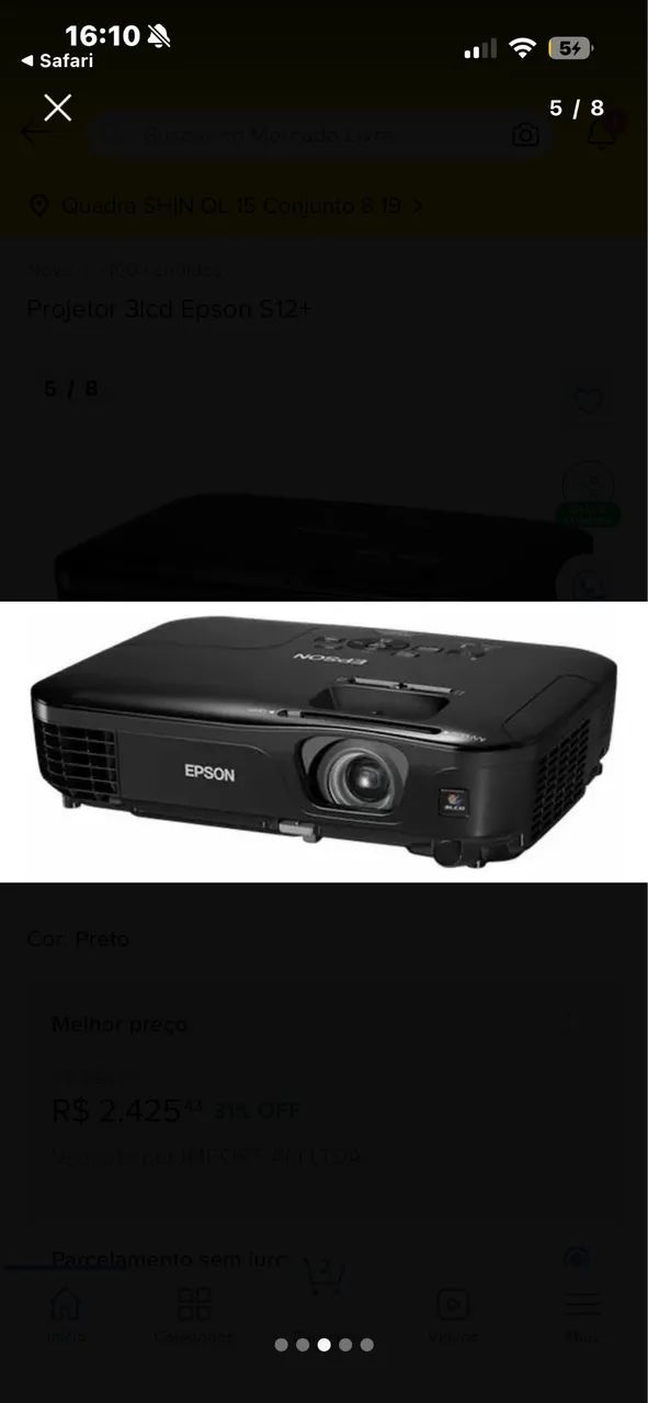 Projetor Epson Powerlite s12+