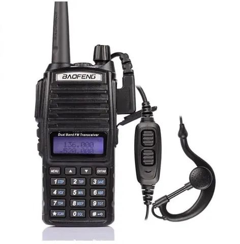 Rádio Comunicador Baofeng Uv-82 Com Visor Dual Band Rádio Fm + Fone Loja COimbra Entrega