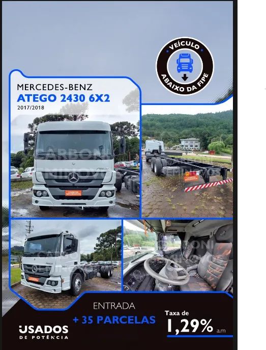 MERCEDES-BENZ ATEGO 2430 6X2, ANO 2017/2018