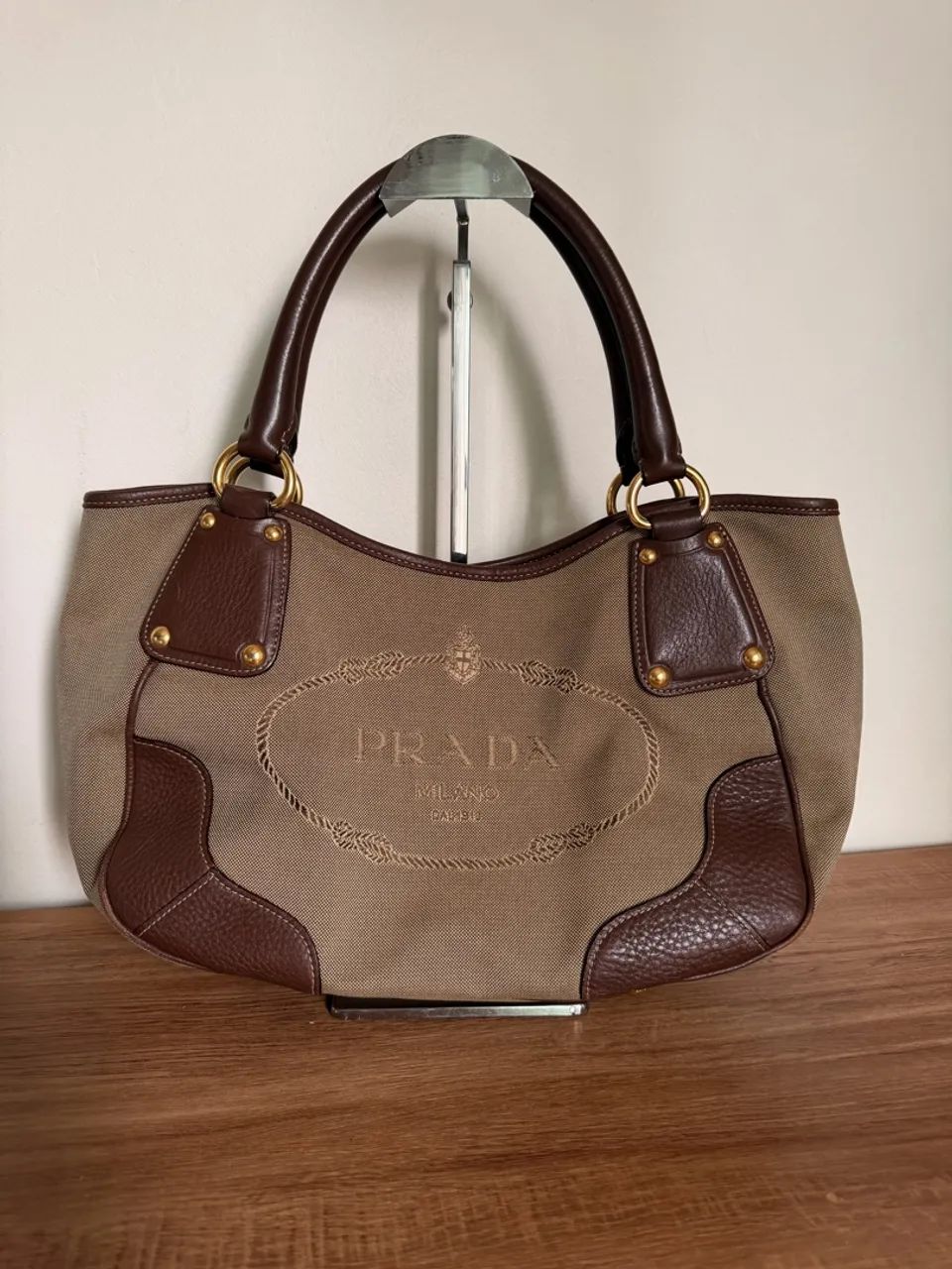 bolsa tote prada canapa vintage