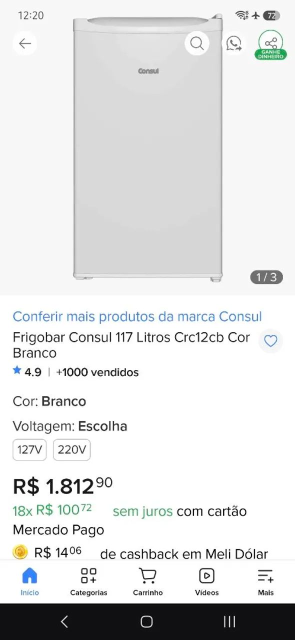 Frigobar Consul 120 litros 