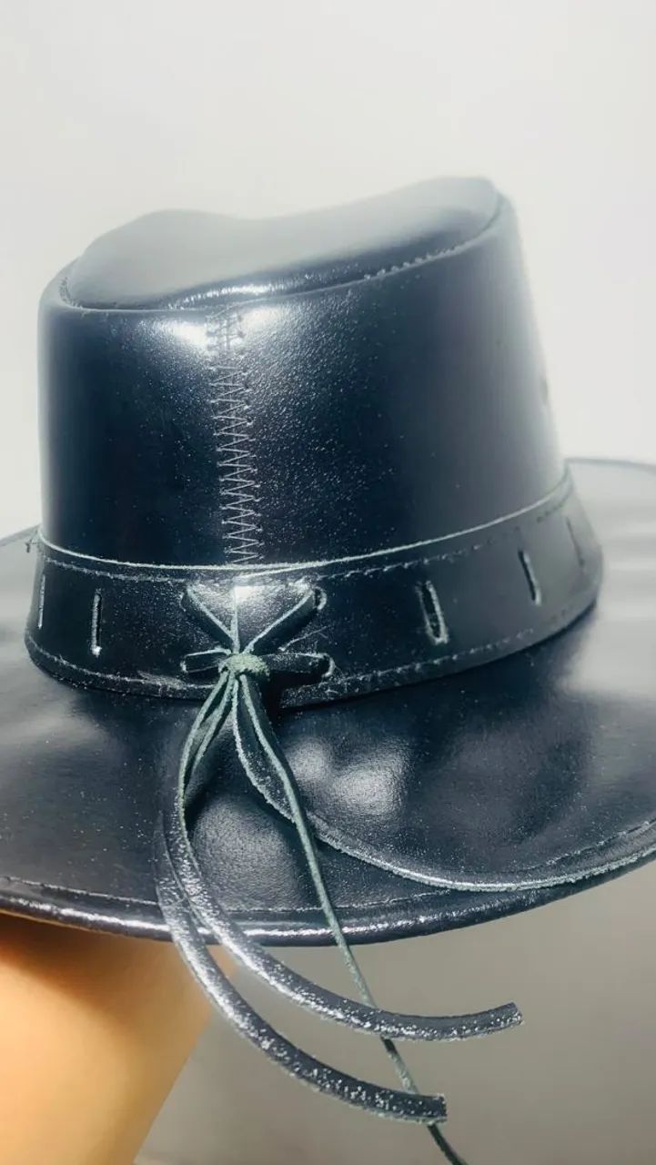 Chapéu de cowboy/vaqueiro de couro - Foto 2