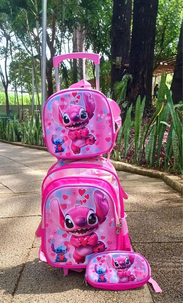 Mochila de rodinha infantil menino e menina personagens  - Foto 2