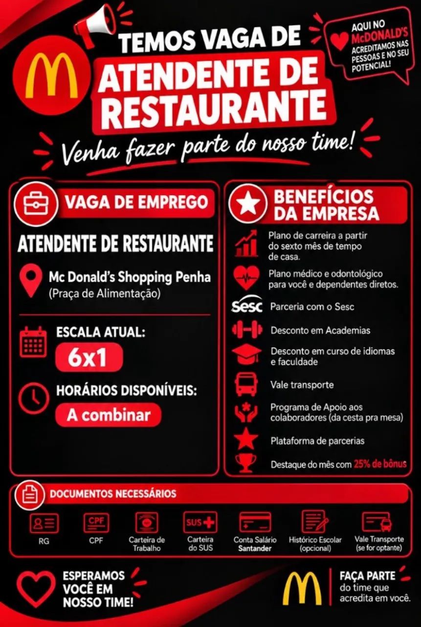 Atendente de restaurante 