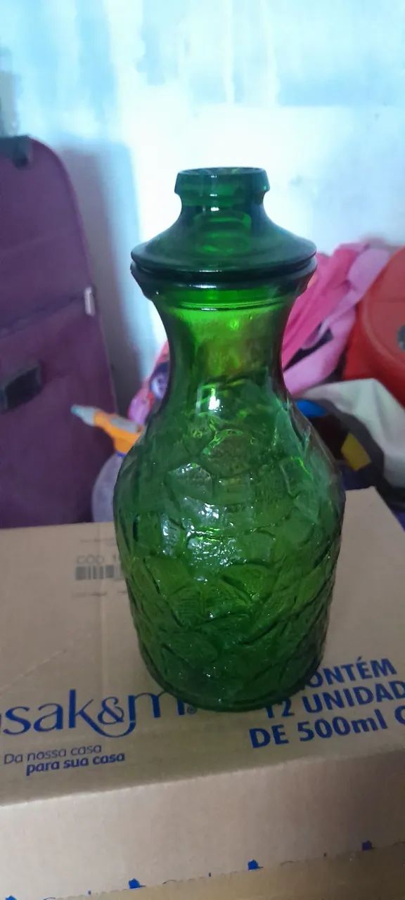 Jarra vintage verde com tampa - Foto 5