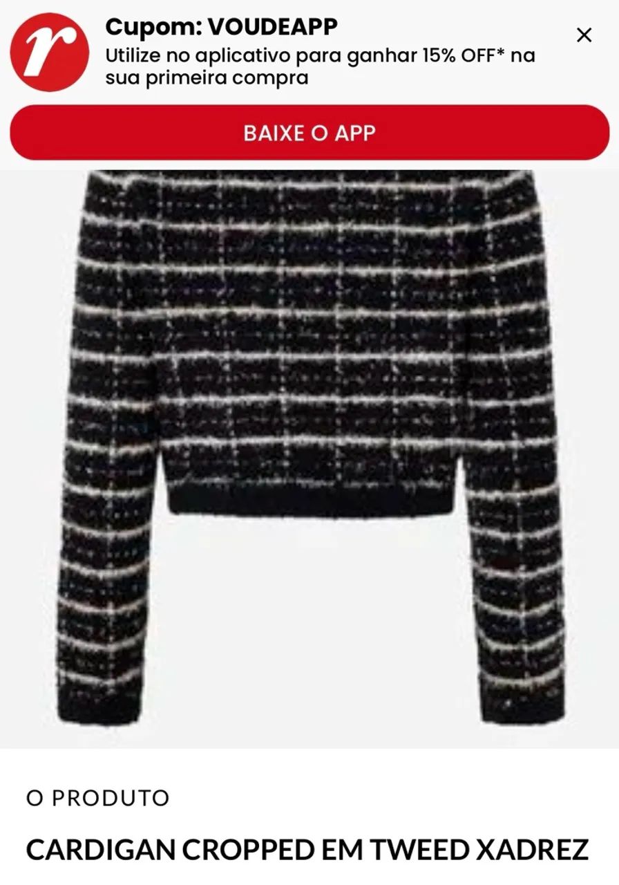 Cardigan Cropped da Renner Tweed - Foto 4
