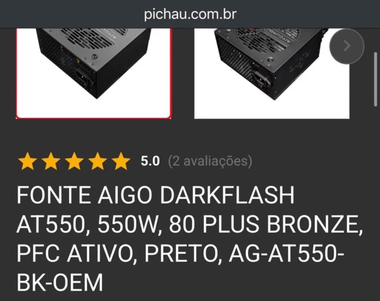 Fonte 550w plus bronze - Foto 2