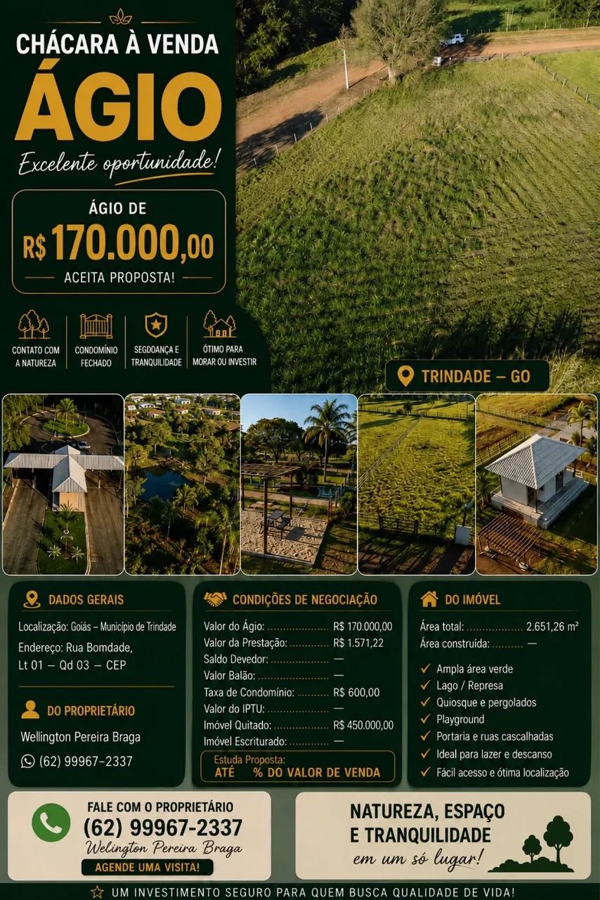 Vendo ágio de chácara 