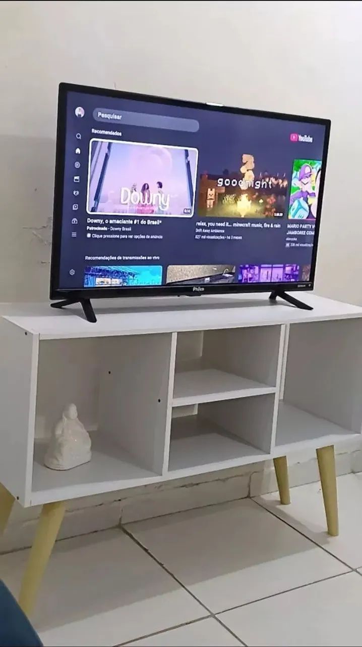 Rack para TV até 40 Polegadas Retrô Moderno para Sala e Quarto Compacto Noruega