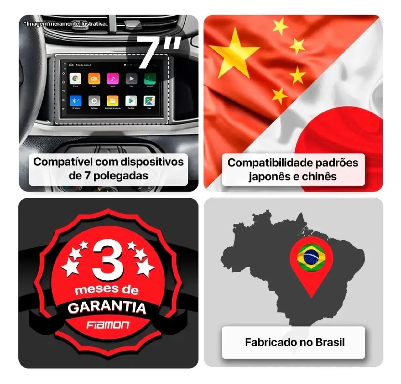 Moldura 2 Din 7 Polegadas Fiat Mobi Preta - Foto 4