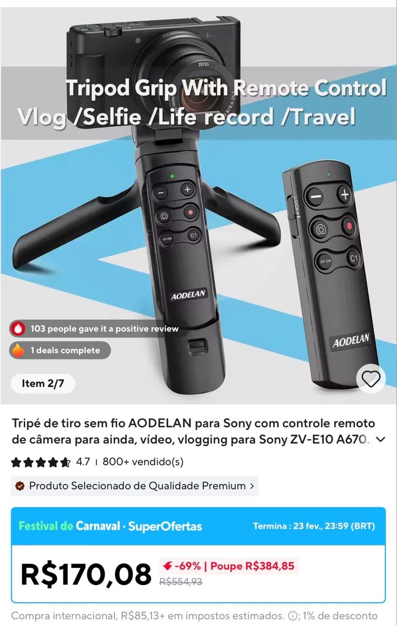 Câmera Profissional Z-VE10 Sony + Kit completo  - Foto 6