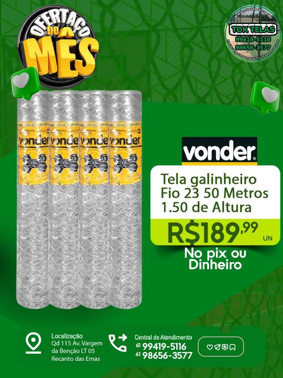 Tela Galinheiro fio 23 50x1.50