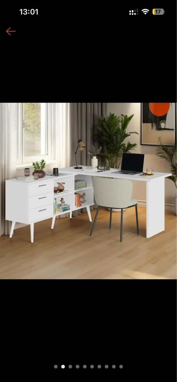 Mesa L de escritório nova 