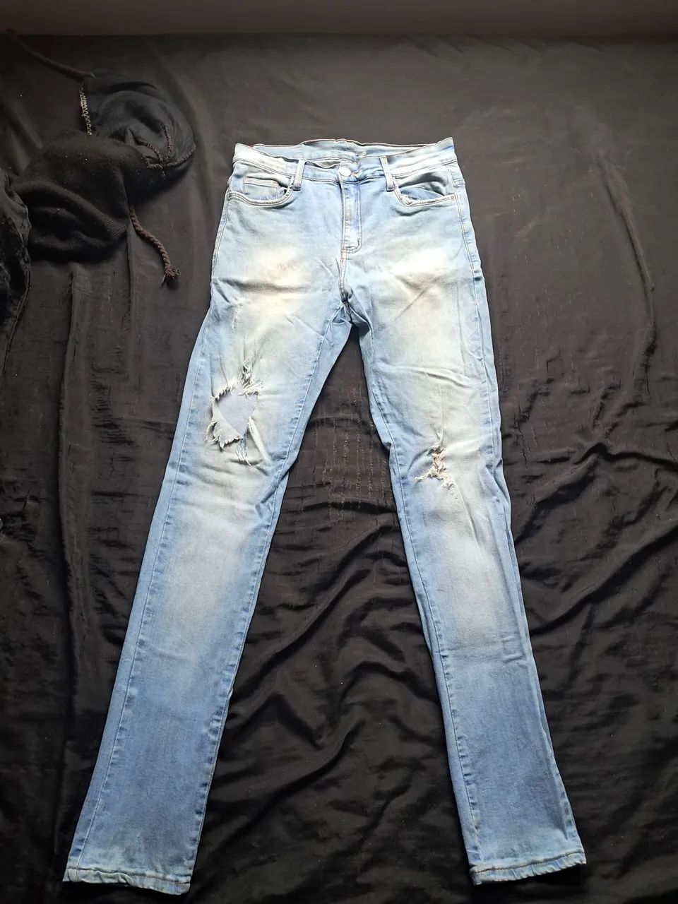 Calça jeans clara usada, tamanho 38