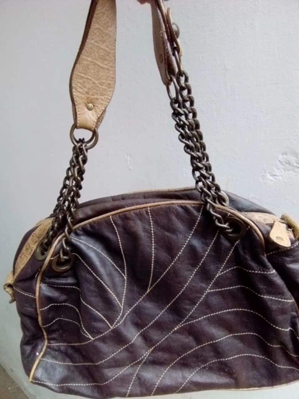 Bolsa Mônica Sanches Marrom Vintage Original  - Foto 5
