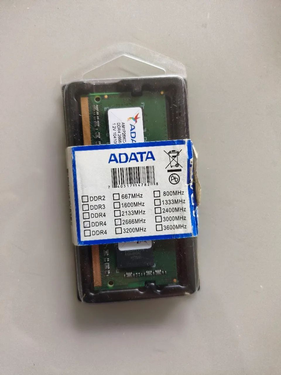 Memória RAM Adata 4GB DDR4 2666 MHz Notebook / SO-DIMM