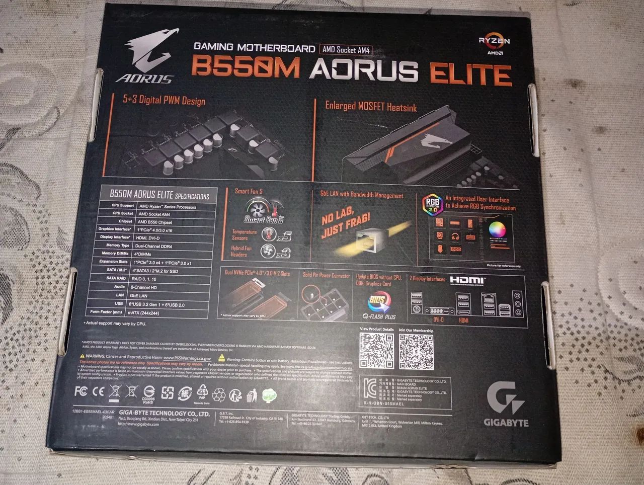 Placa mãe aorus elite b550m - Foto 4
