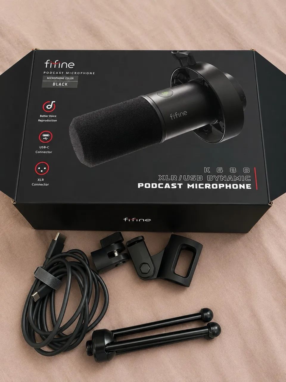 Microfone Dinâmico Fifine K688 USB e XLR - Foto 2