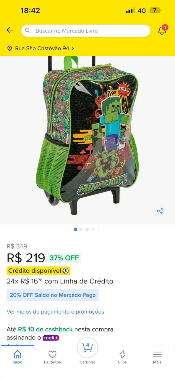 Mochila SESTINI Minecraft nova - Foto 3