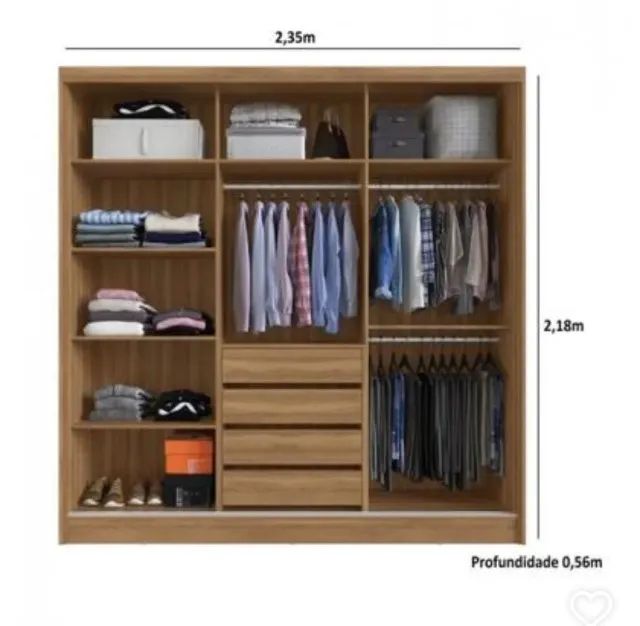 Guarda Roupa Off White 100% MDF c/ Espelho 4 Gavetas 3 Portas CAMPEÃO EM VENDAS - Foto 2