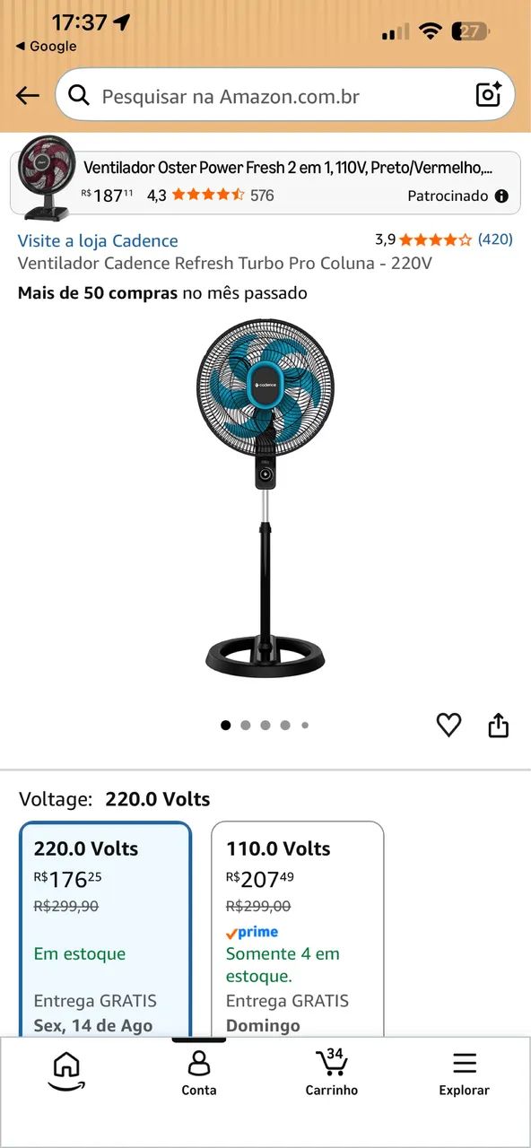 Ventilador usado como novo  - Foto 2