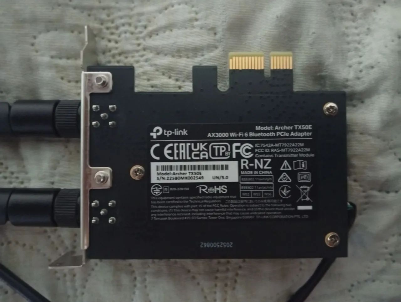 Placa TP-Link Wi-fi 6 AX3000 modelo TX50E