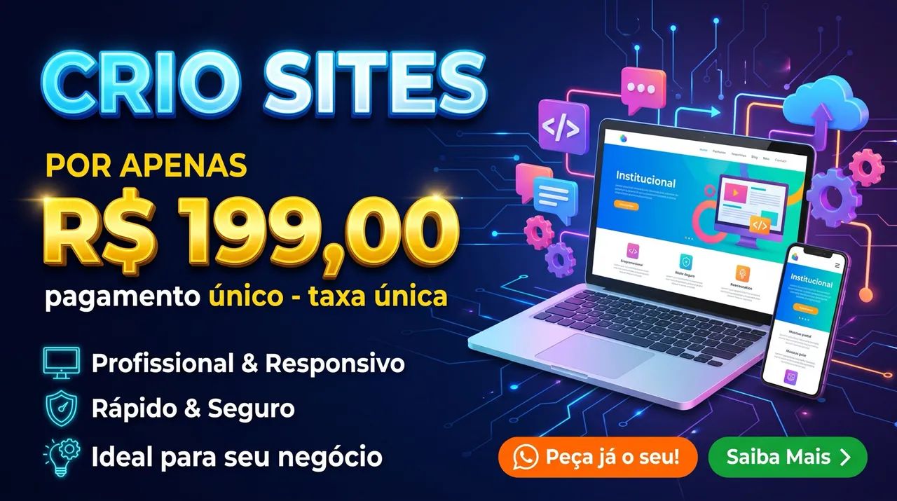 Crio sites profissionais 