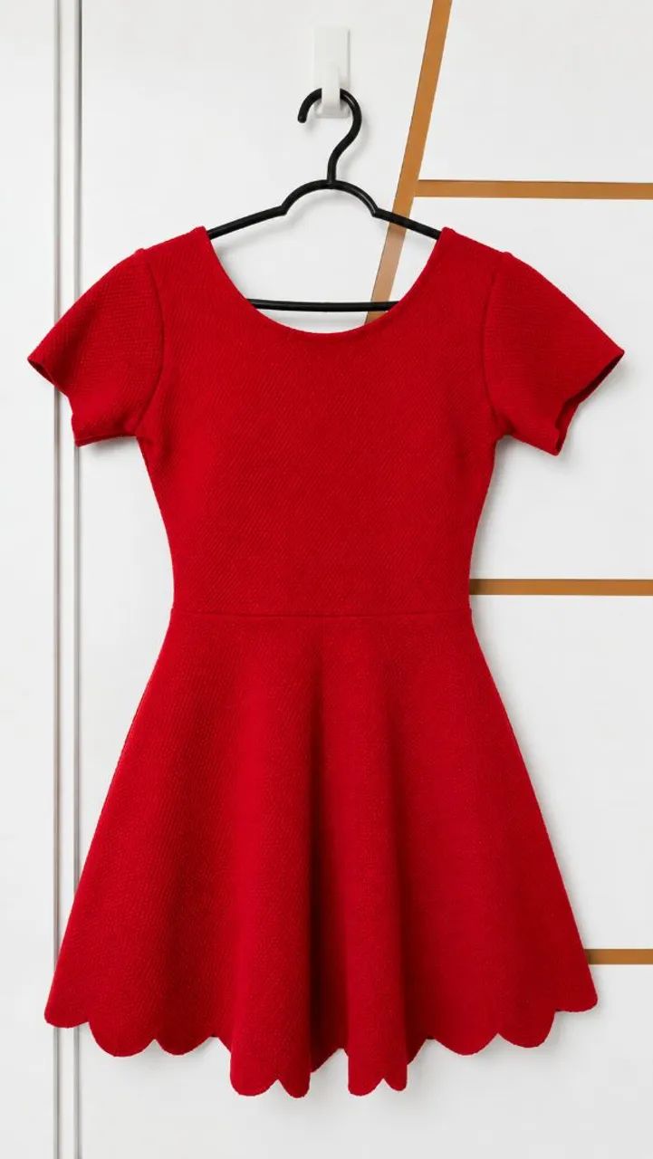 Vestido Vermelho Costa em V